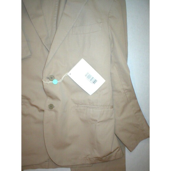 New Mens 42 RG NWT Designer Piombo Suit Beige Tan Italy 54 Cotton 36 35 Tall - Picture 10 of 16